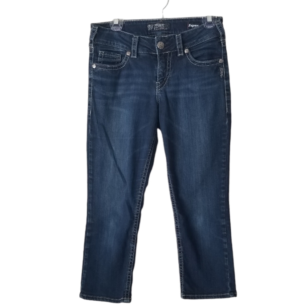 Women's Silver Jeans Suki Mid Capri Super Stretch Size 29